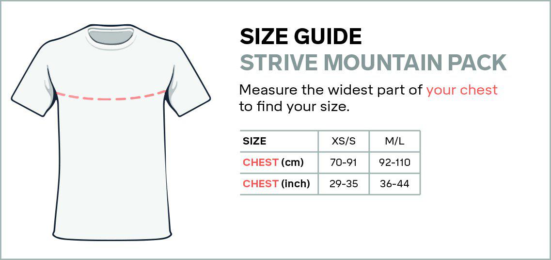 Size guide - Strive Mountain Pack