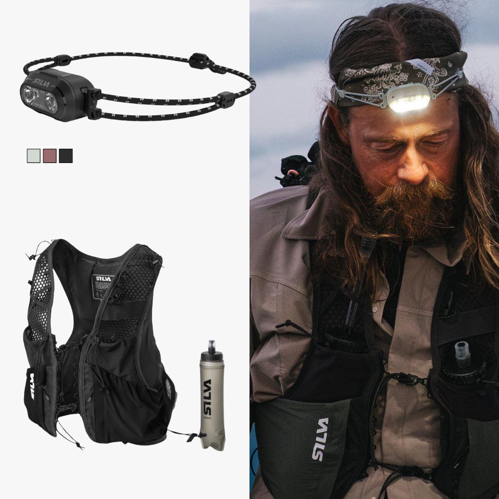 Laufausrüstung – Weste, Stirnlampe & Softflask